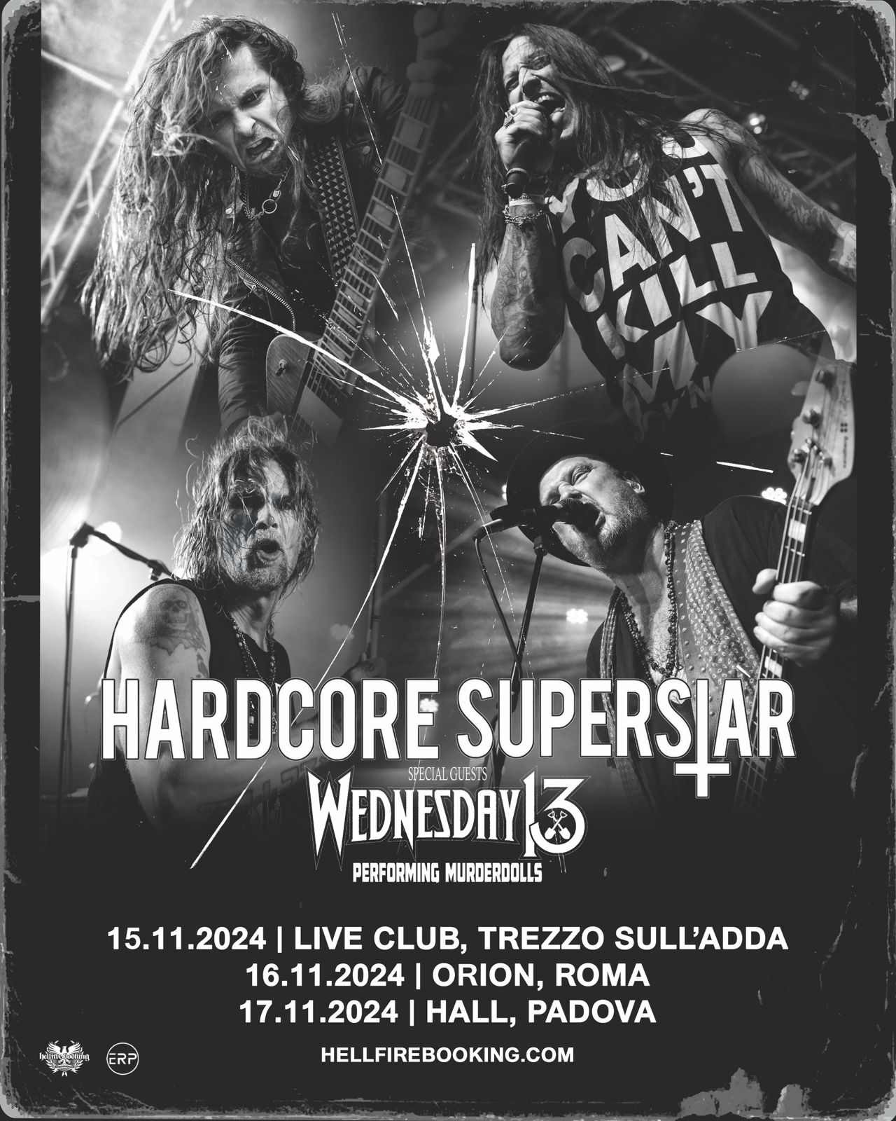 Scalpitate all’idea di passare una serata fra l’hard rock e l’horror punk? Magari con qualche rimando al glam? Hellfire Booking Agency annuncia Hardcore Superstar e Wednesday 13!